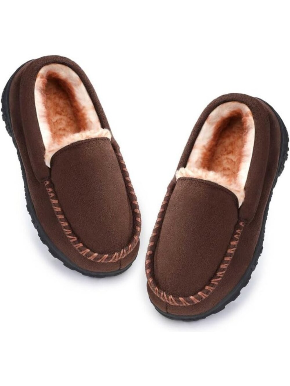 Cozy Memory Foam Moccasin Slippers for Kids - Non-Slip Indoor/Outdoor Footwear